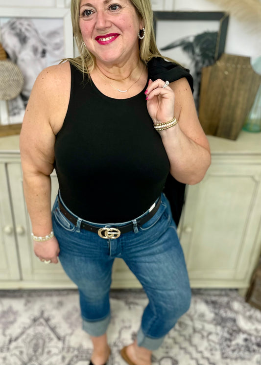 Black Padded Buttery Soft Bodysuit
