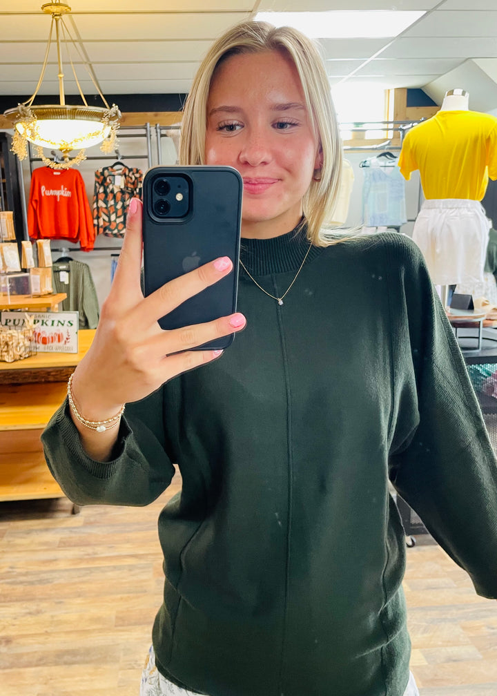 Green High Neck Sweater