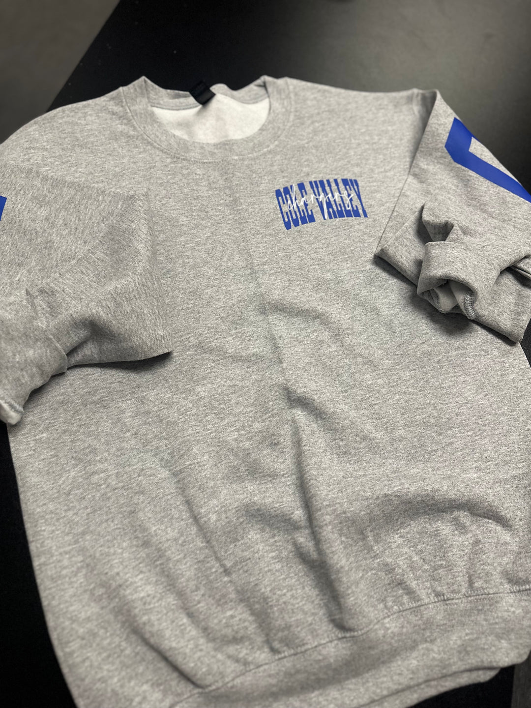 SOLID CUSTOM BIG BACK SWEATSHIRT WITH CURSIVE CENTER