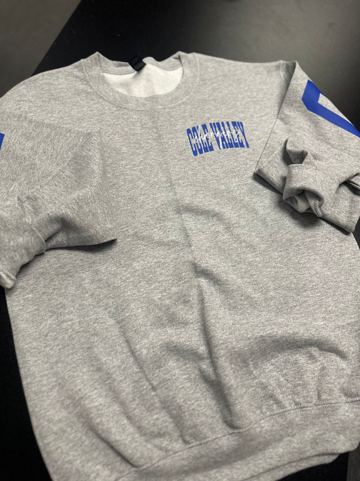 SOLID CUSTOM BIG BACK SWEATSHIRT WITH CURSIVE CENTER