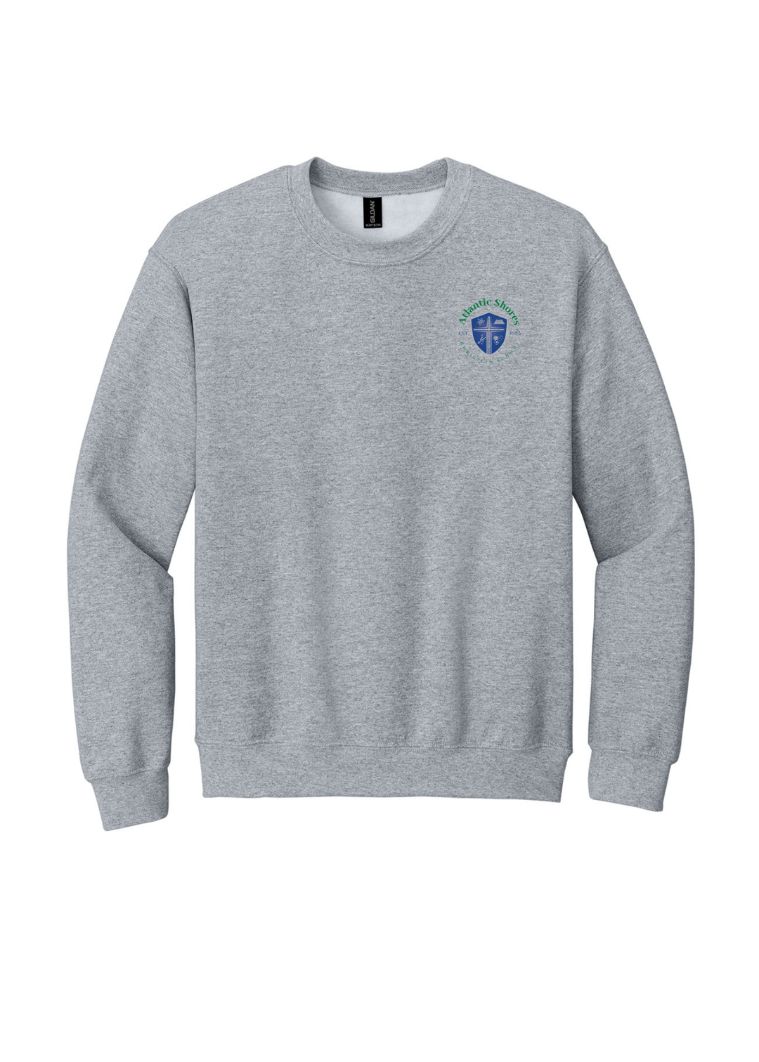 Atlantic Shores Christian Solid Center Back Crewneck