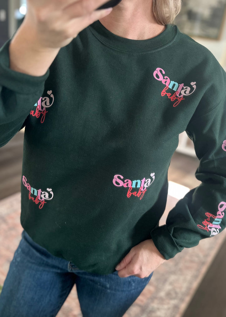 SANTA BABY ALL OVER CREWNECK