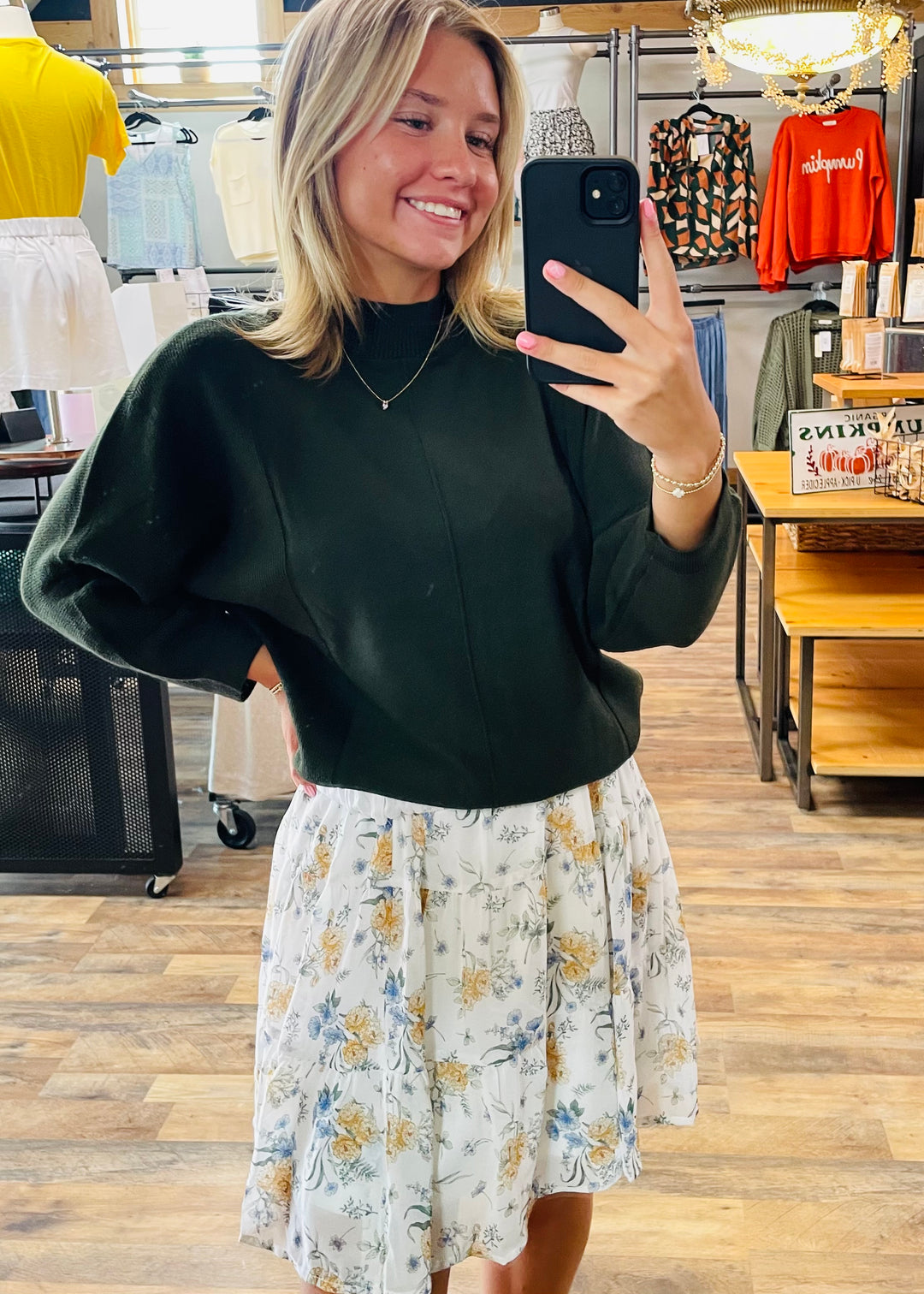 Green High Neck Sweater