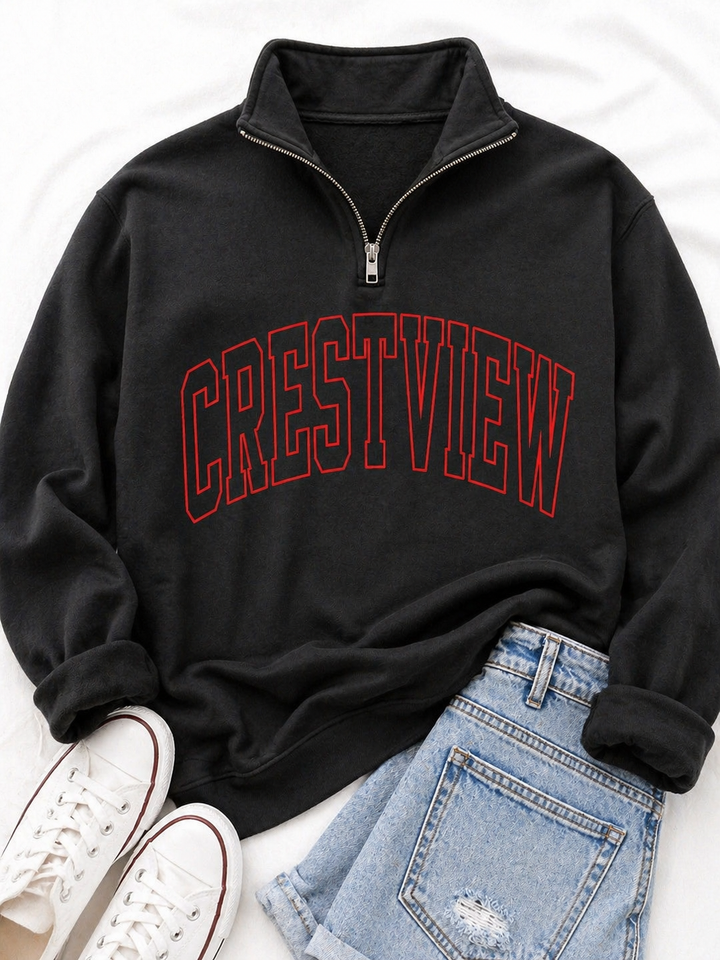 CUSTOM 1/4 ZIP HOLLOW CHEST PRINT