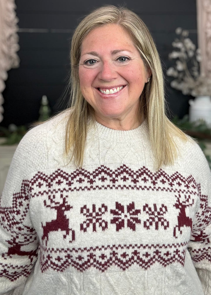 Ivory Reindeer Ridge Sweater