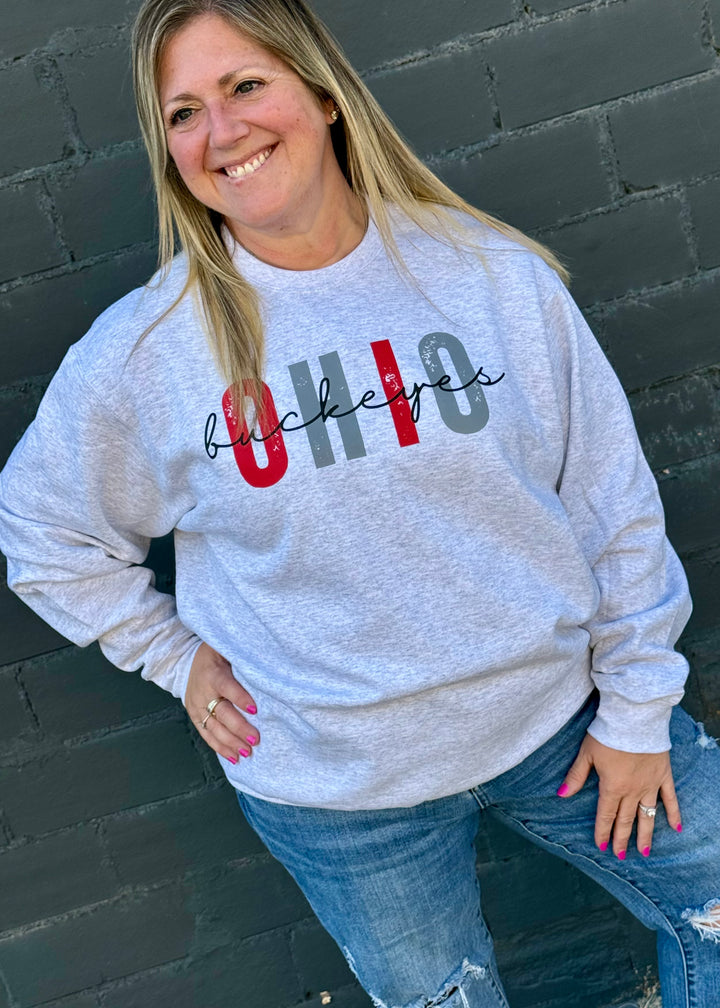DISTRESSED OHIO BUCKEYES GRAPHIC PULLOVER - MADE TO ORDER