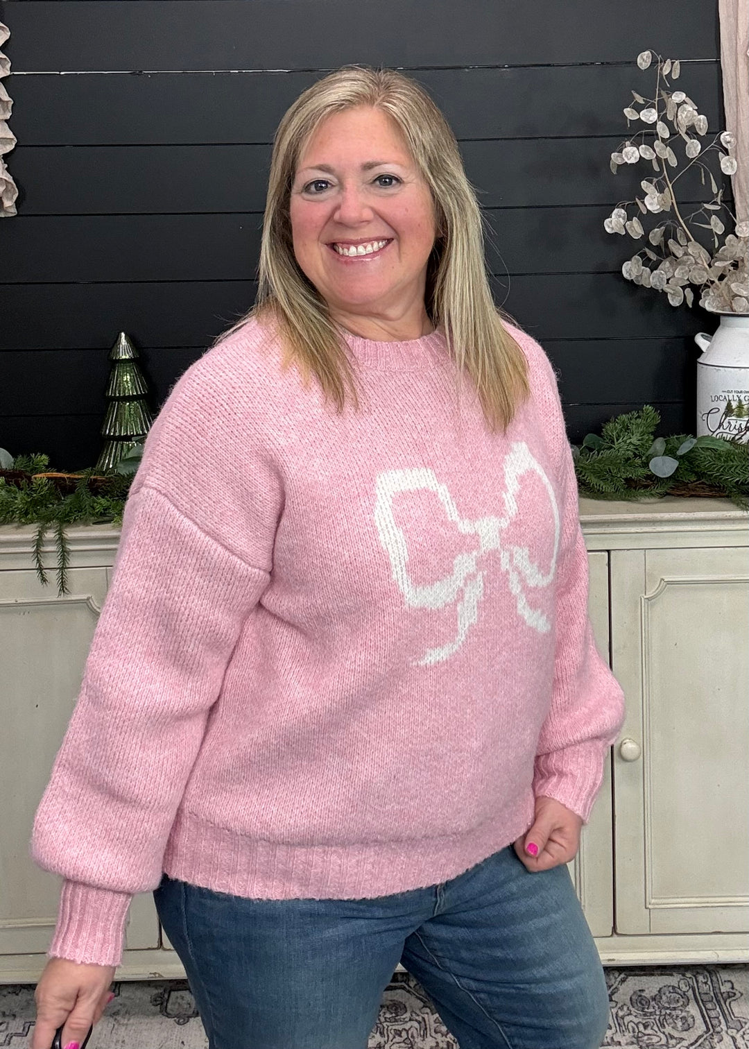 Petal Pink Bow Sweater