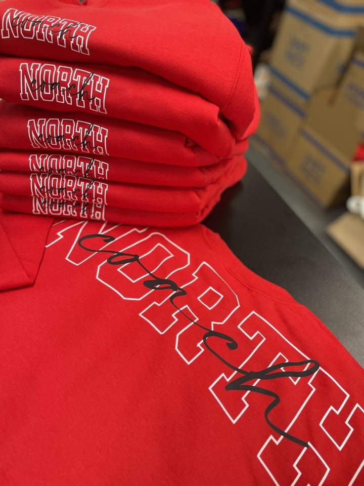 1/4 ZIP HOLLOW BACK WITH CURSIVE CENTER- CUSTOM