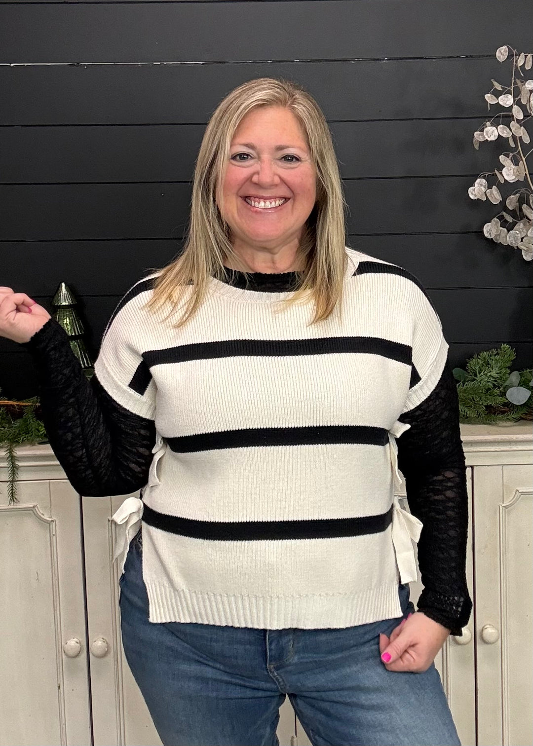 Creamy Stripes Sweater