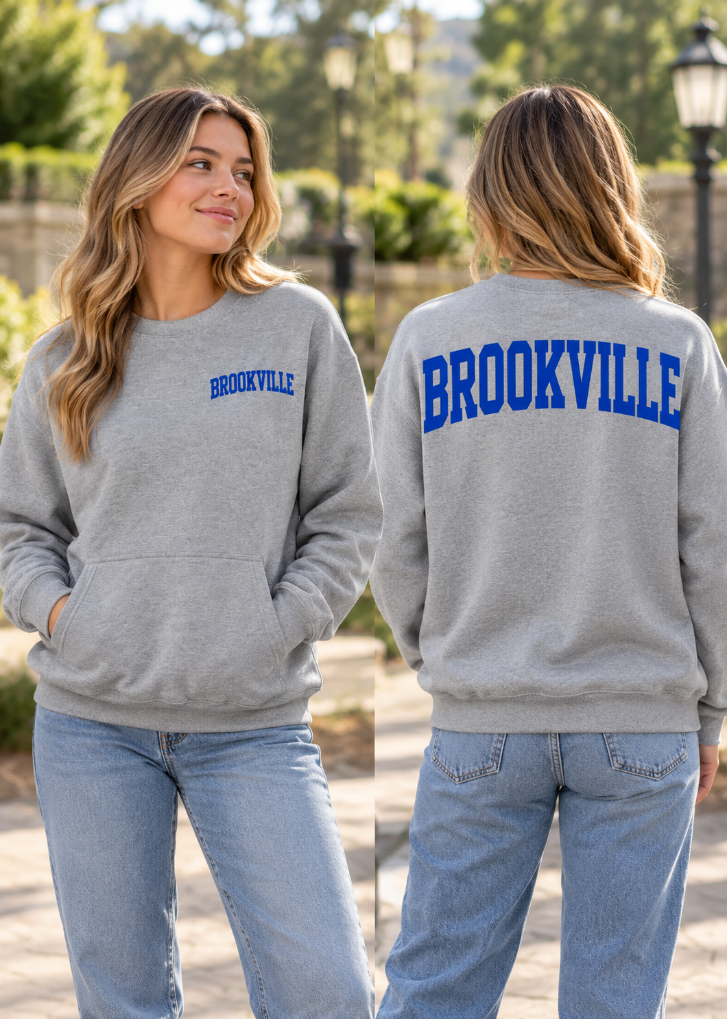 SOLID KANGAROO POCKET  BIG BACK SWEATSHIRT - CUSTOM