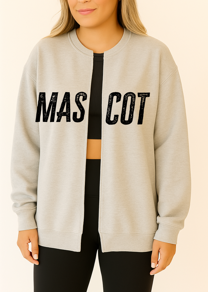 MASCOT SPLIT CARDI CREW SCHOOL YOUTH OR ADULT PULLOVER CARDI - MADE TO ORDER