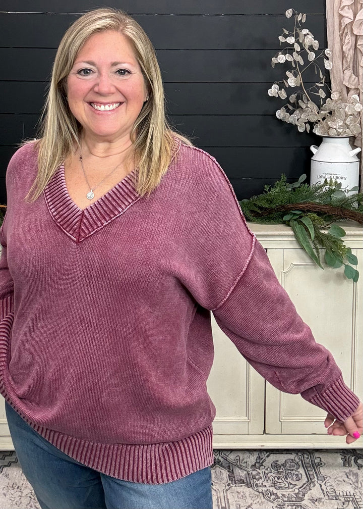 Mulberry Washed Knit Sweater
