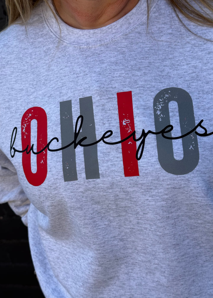 DISTRESSED OHIO BUCKEYES GRAPHIC PULLOVER - MADE TO ORDER