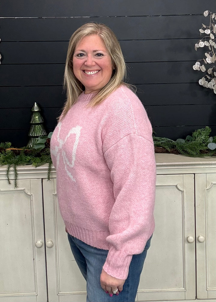 Petal Pink Bow Sweater