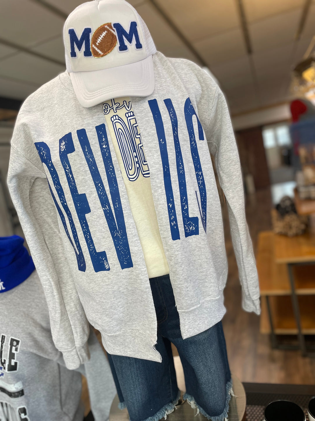 DISTRESSED SCHOOL YOUTH OR ADULT PULLOVER CARDI - MADE TO ORDER