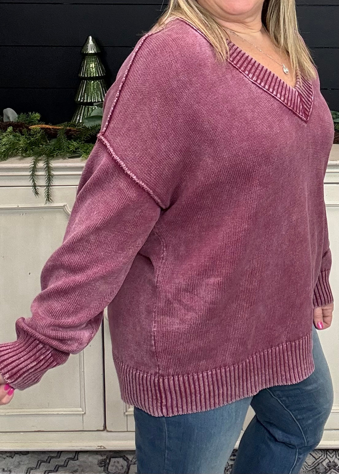 Mulberry Washed Knit Sweater