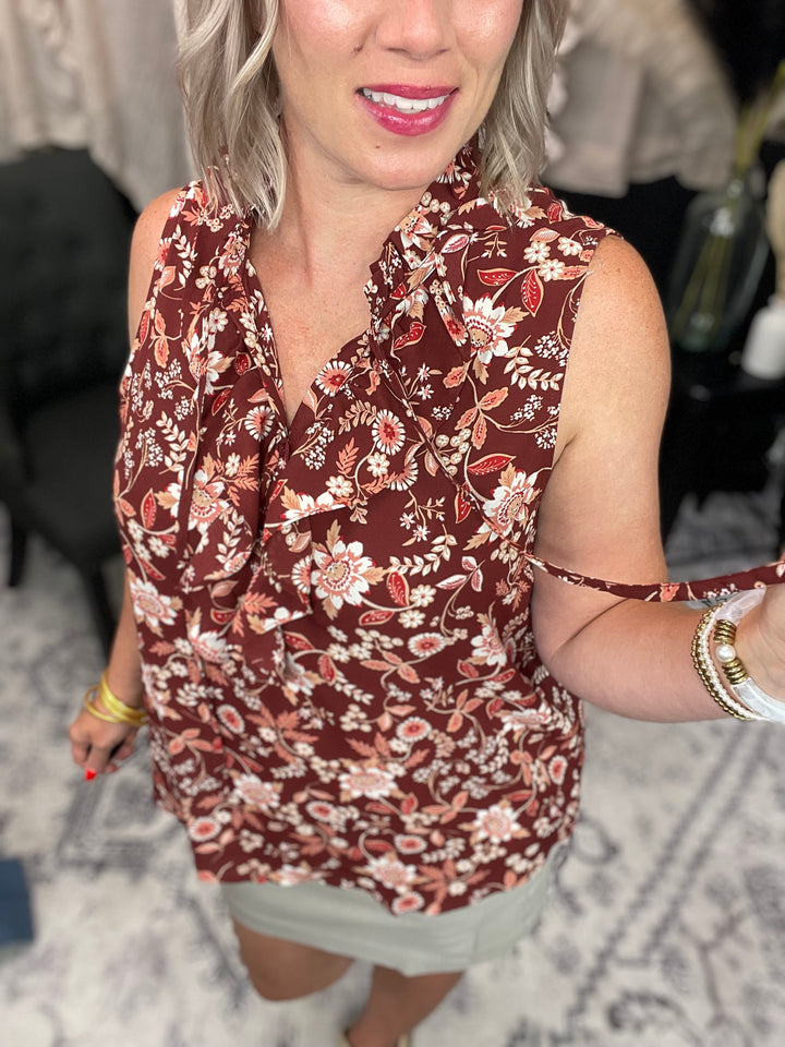 Wine Whimsy Crepe Top