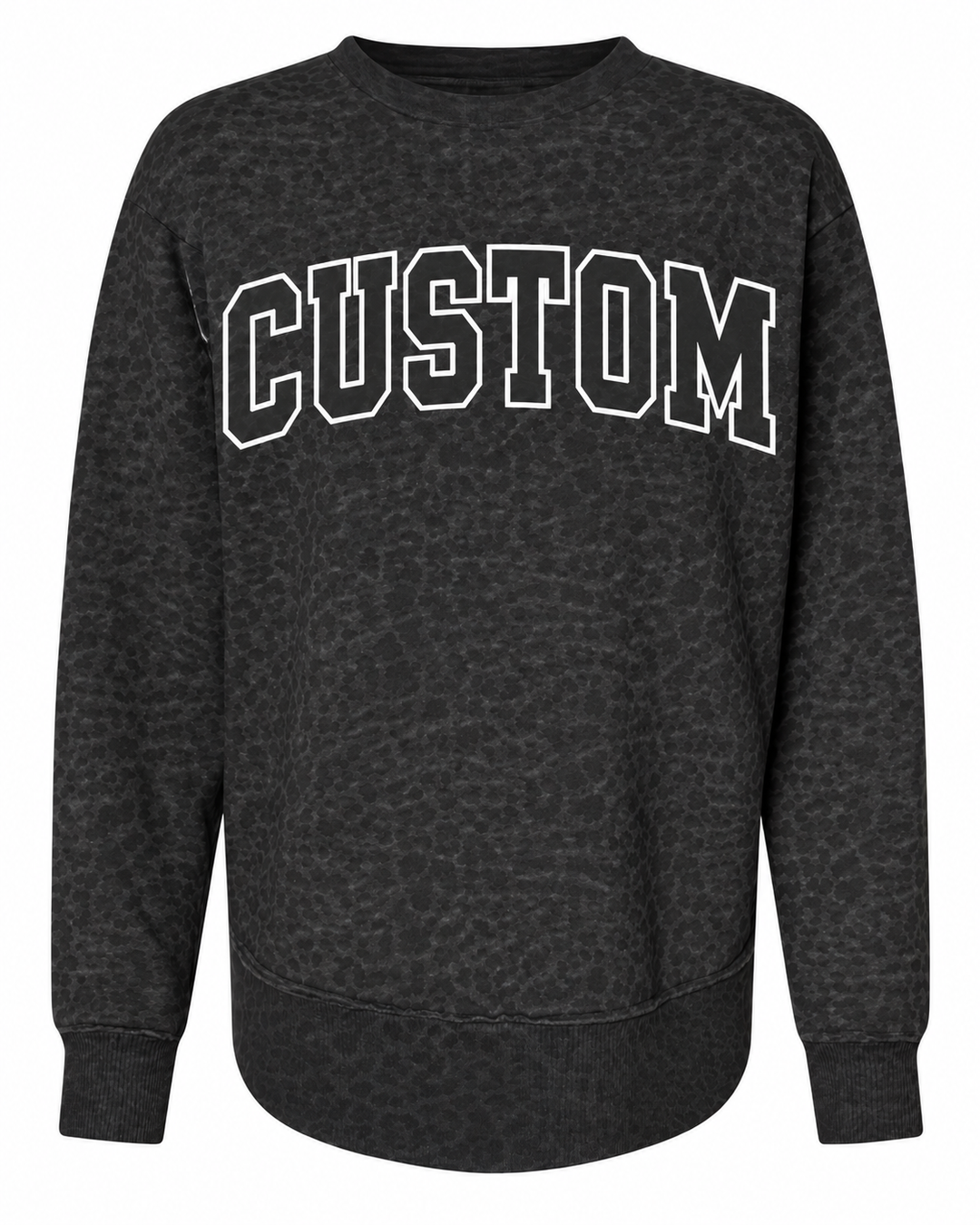 CUSTOM BLACK LEOPARD HOLLOW LAT Women's Weekend Crewneck Sweatshirt