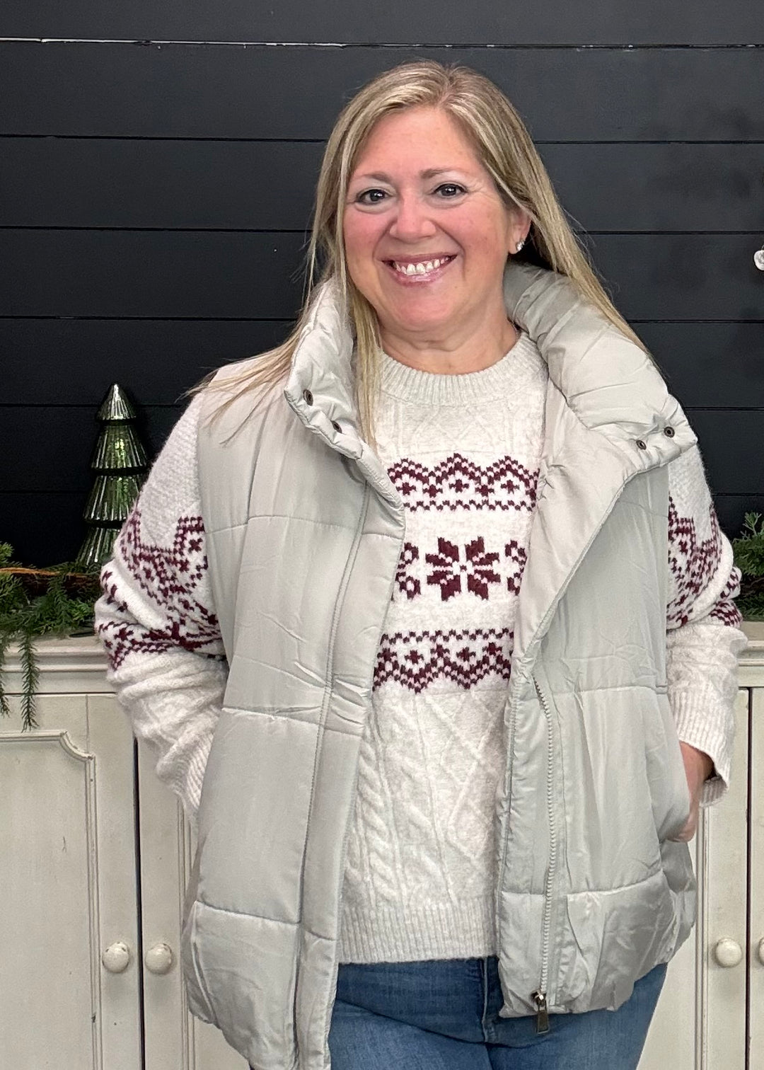 Ivory Reindeer Ridge Sweater