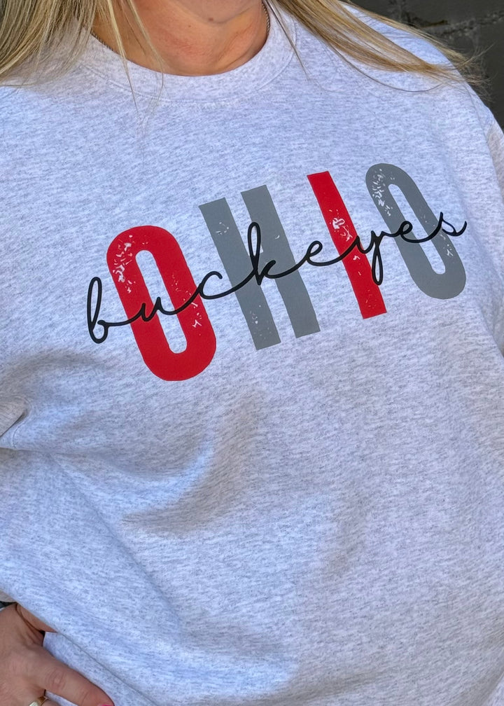 DISTRESSED OHIO BUCKEYES GRAPHIC PULLOVER - MADE TO ORDER