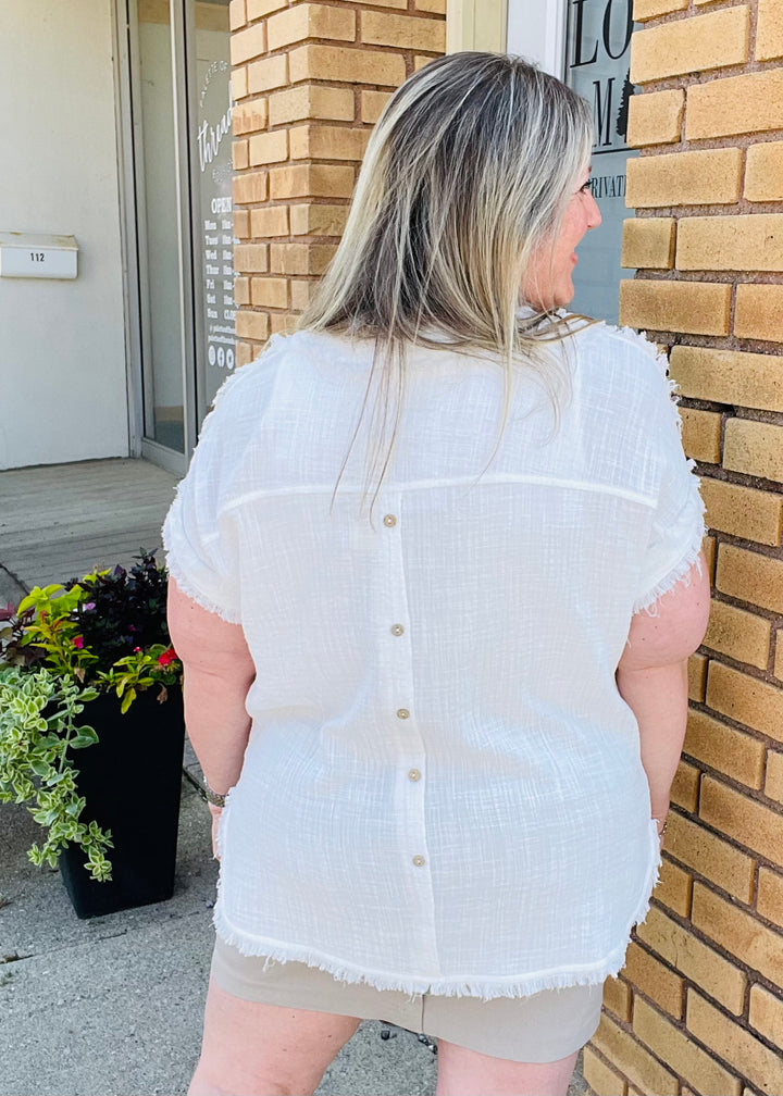 ✨PREORDER ✨  Frayed Gauze Top