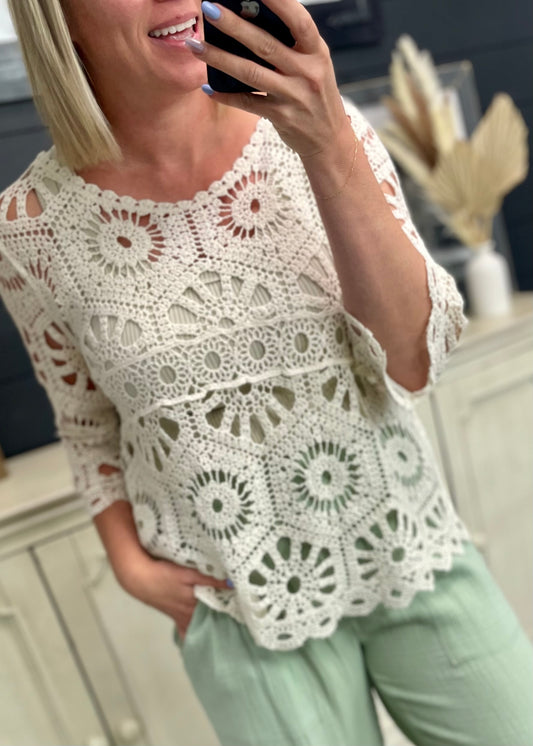 Crochet Bell Sleeve Top