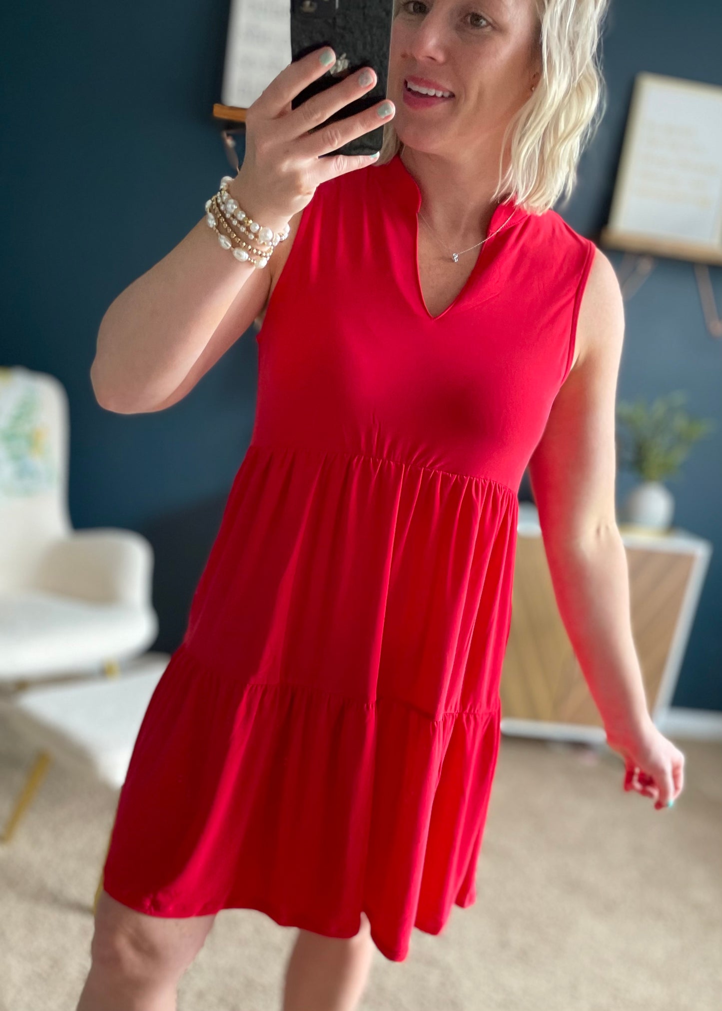 Red Tiered Dress