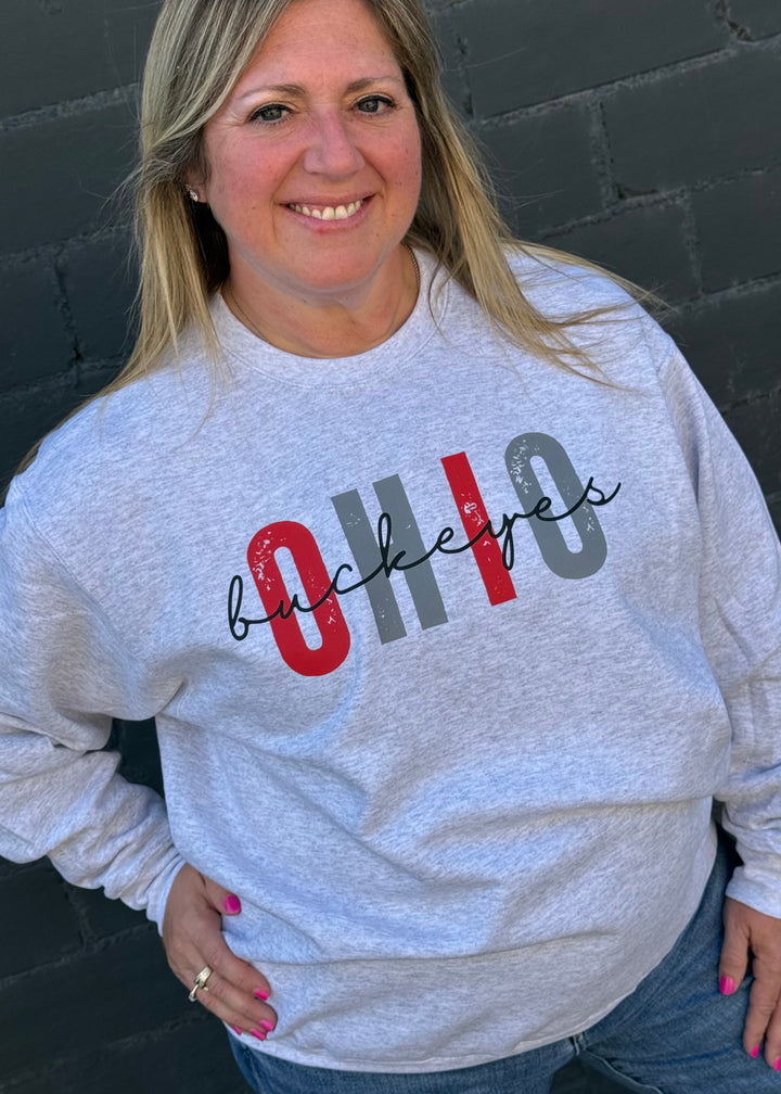 DISTRESSED OHIO BUCKEYES GRAPHIC PULLOVER - MADE TO ORDER
