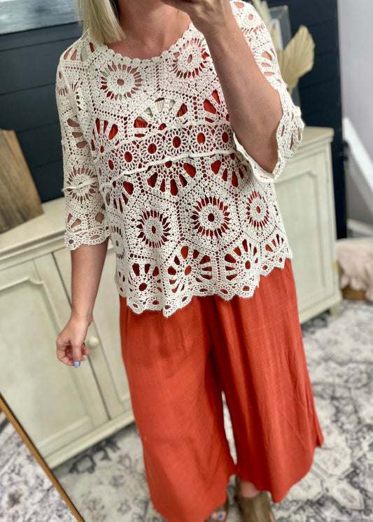 Crochet Bell Sleeve Top