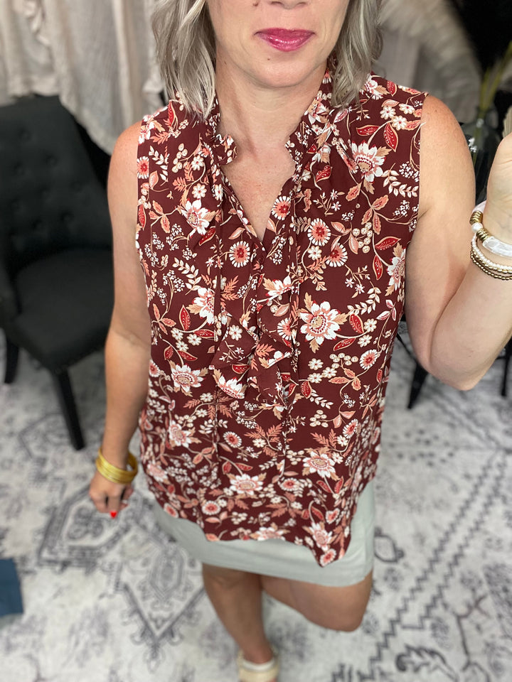 Wine Whimsy Crepe Top