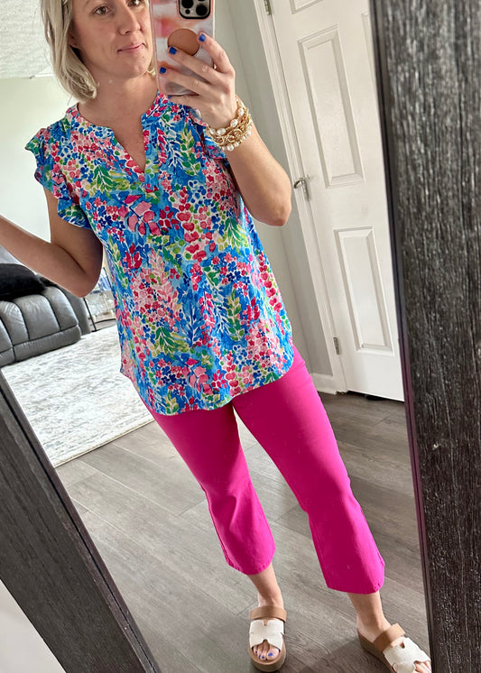 Pink - YMI Hyper Stretch Mid-Rise Kick Flare