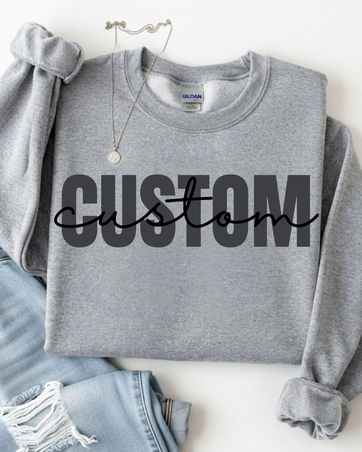 SOLID CUSTOM BLOCK FONT - YOUTH OR ADULT - MADE TO ORDER