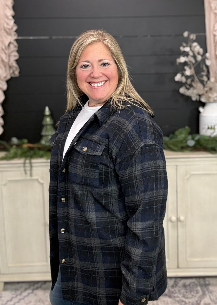 Midnight Campfire Plaid Hooded Jacket