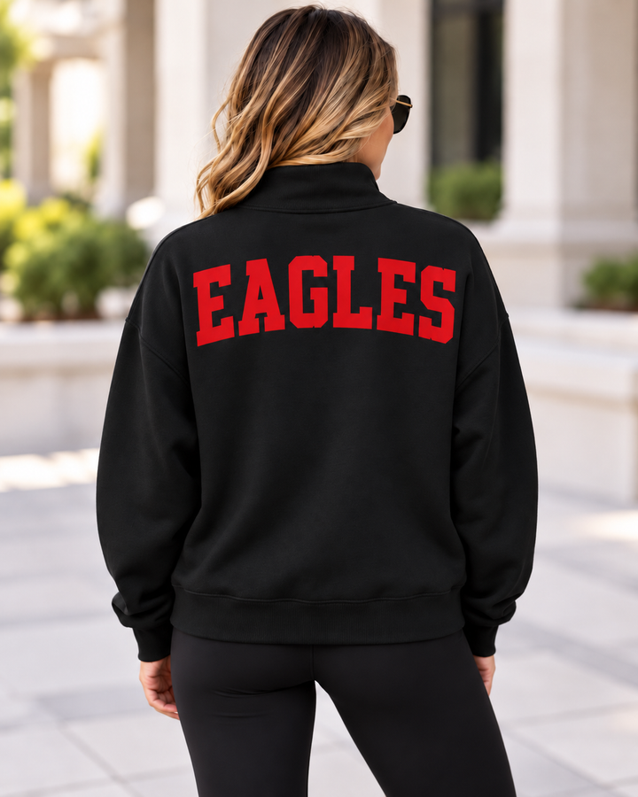 1/4 ZIP SOLID - CUSTOM SHOULDER TO SHOULDER PRINT