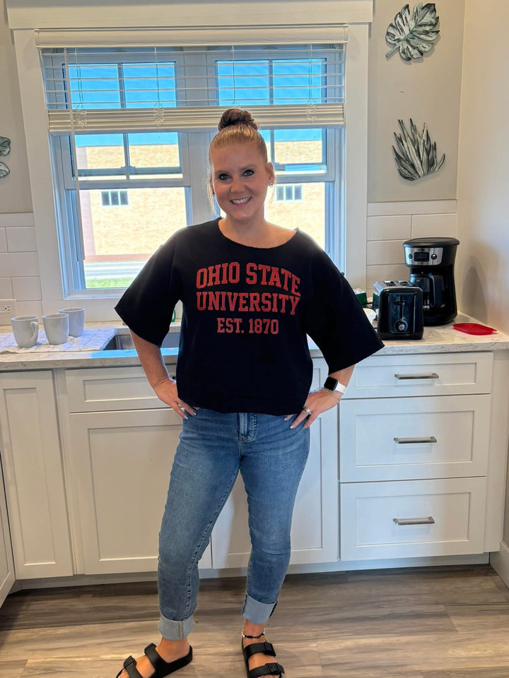 OHIO CROPPED SWEATSHIRT - GRAPHIC PULLOVER - MADE TO ORDER