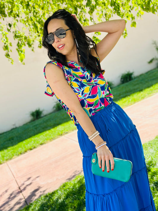 Royal Blue Tiered Maxi