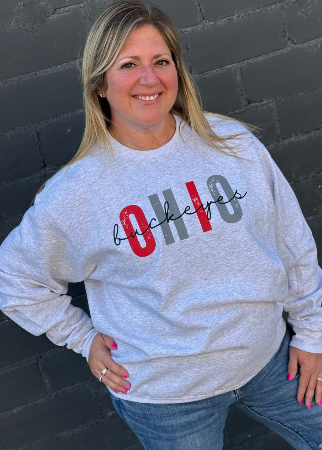DISTRESSED OHIO BUCKEYES GRAPHIC PULLOVER - MADE TO ORDER