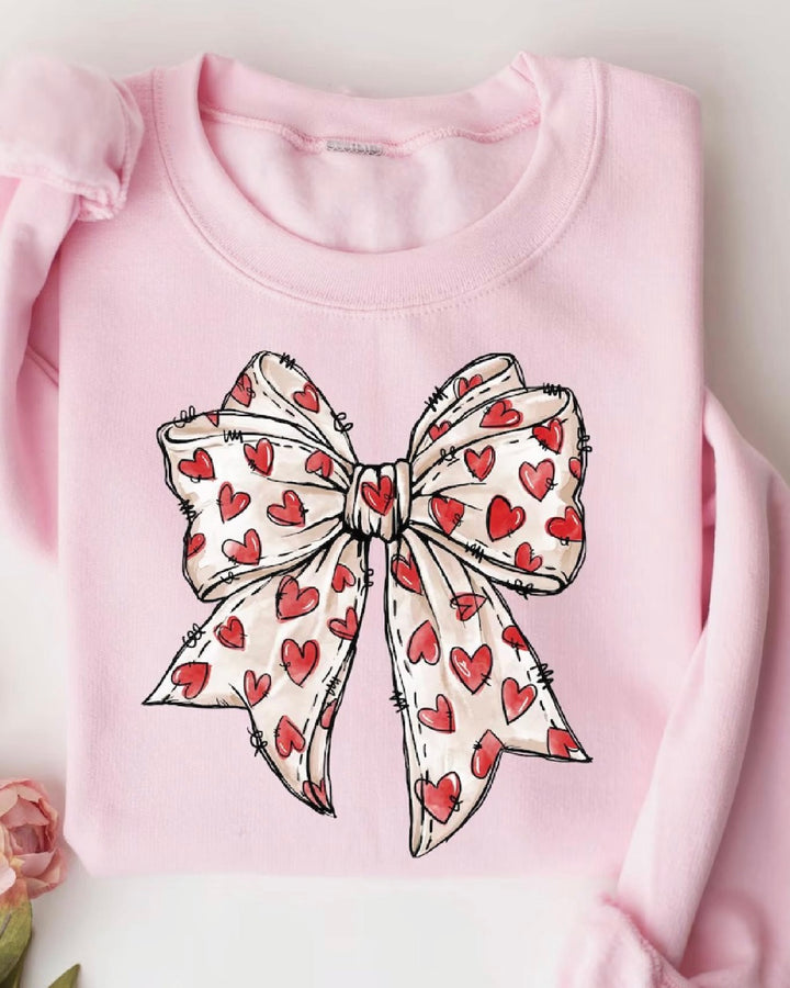 Valentine Bow Graphic Tee or Sweatshirt
