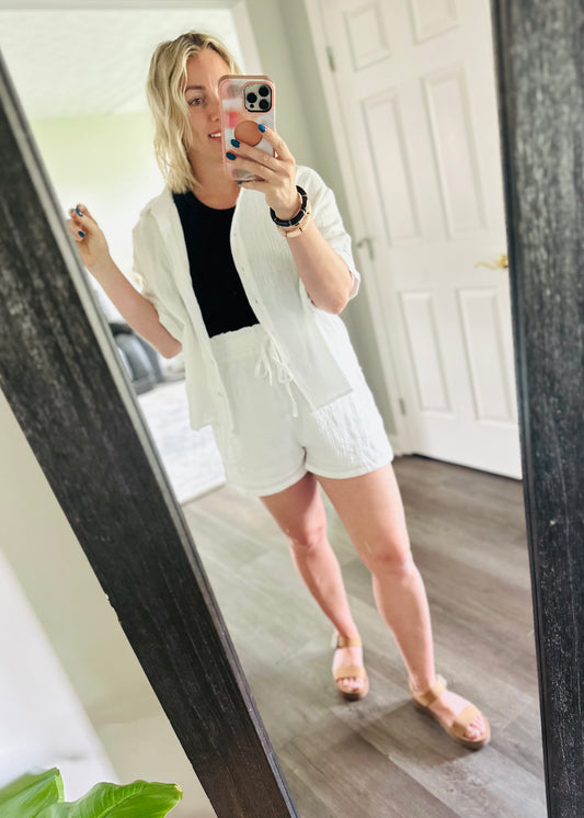 Relaxed Cotton Top: WHITE