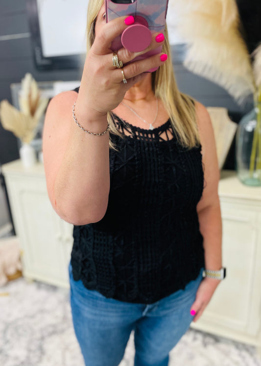 Crochet Tank: Black
