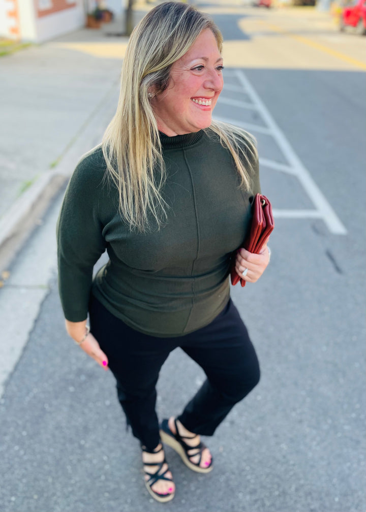 Green High Neck Sweater