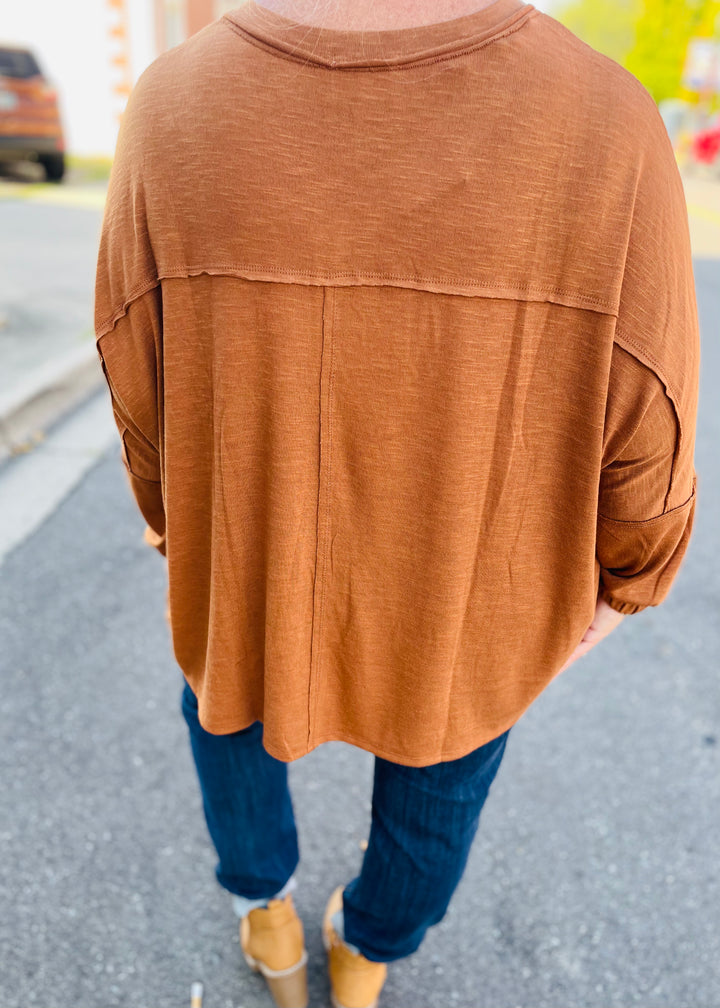 Caramel - Soft Relaxed Draped Top
