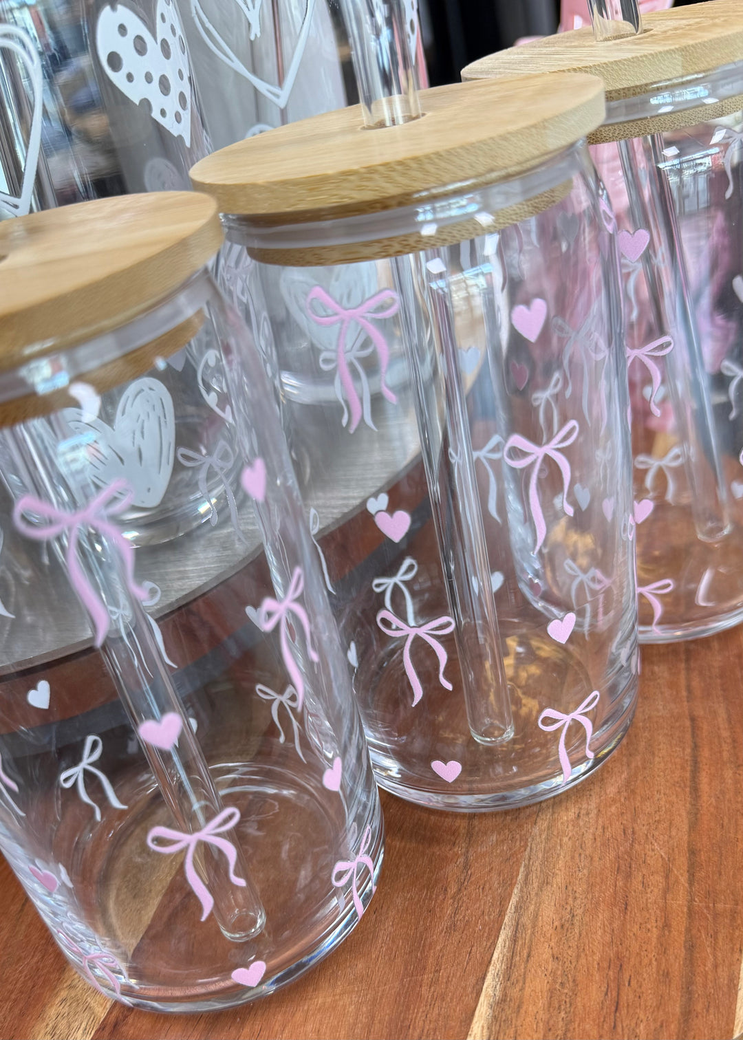 Glass Cups with Glass Straw