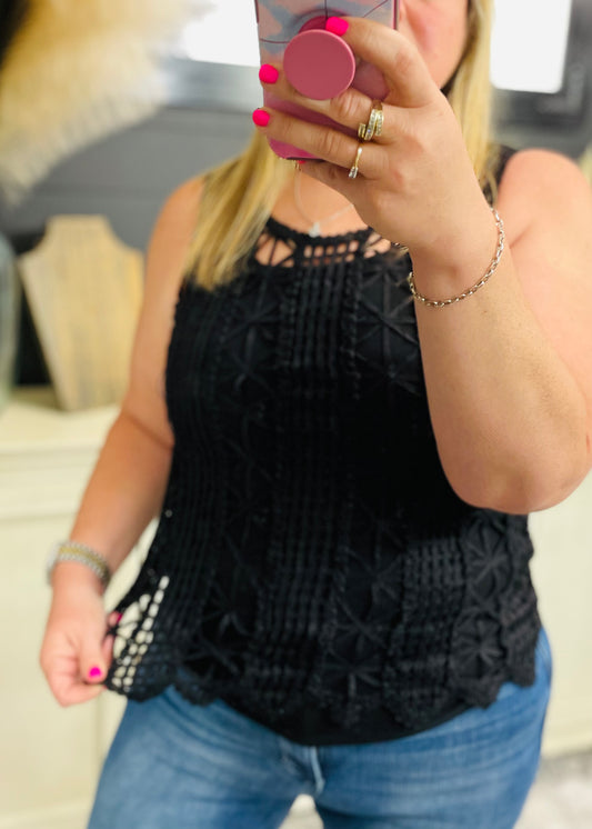 Crochet Tank: Black