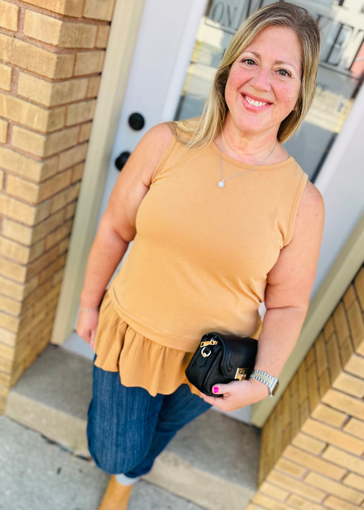 Mustard - Twist Front Burn Out Top