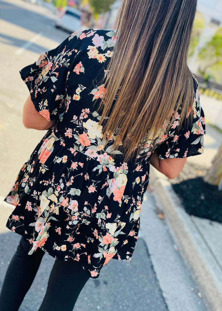 Tiered Floral Kimono