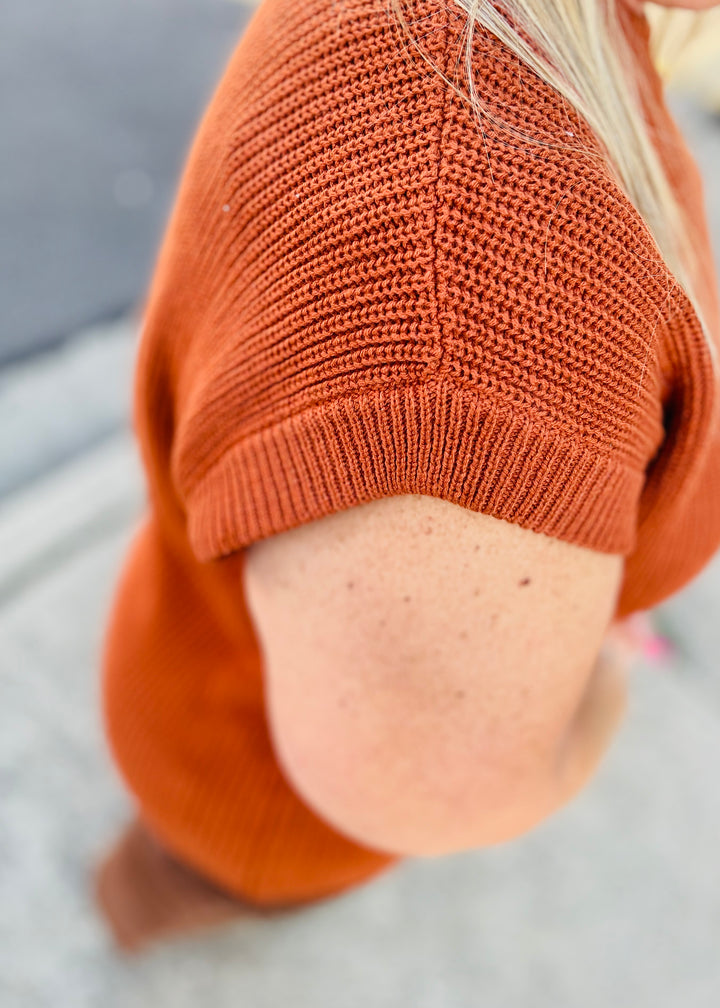 Round Neck Drop Shoulder Ribbed Sweater Vest