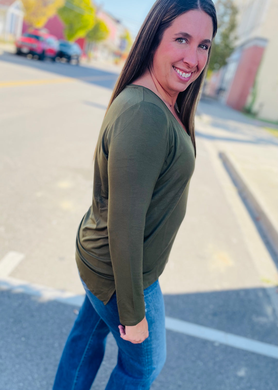 Green Basic Crew Neck