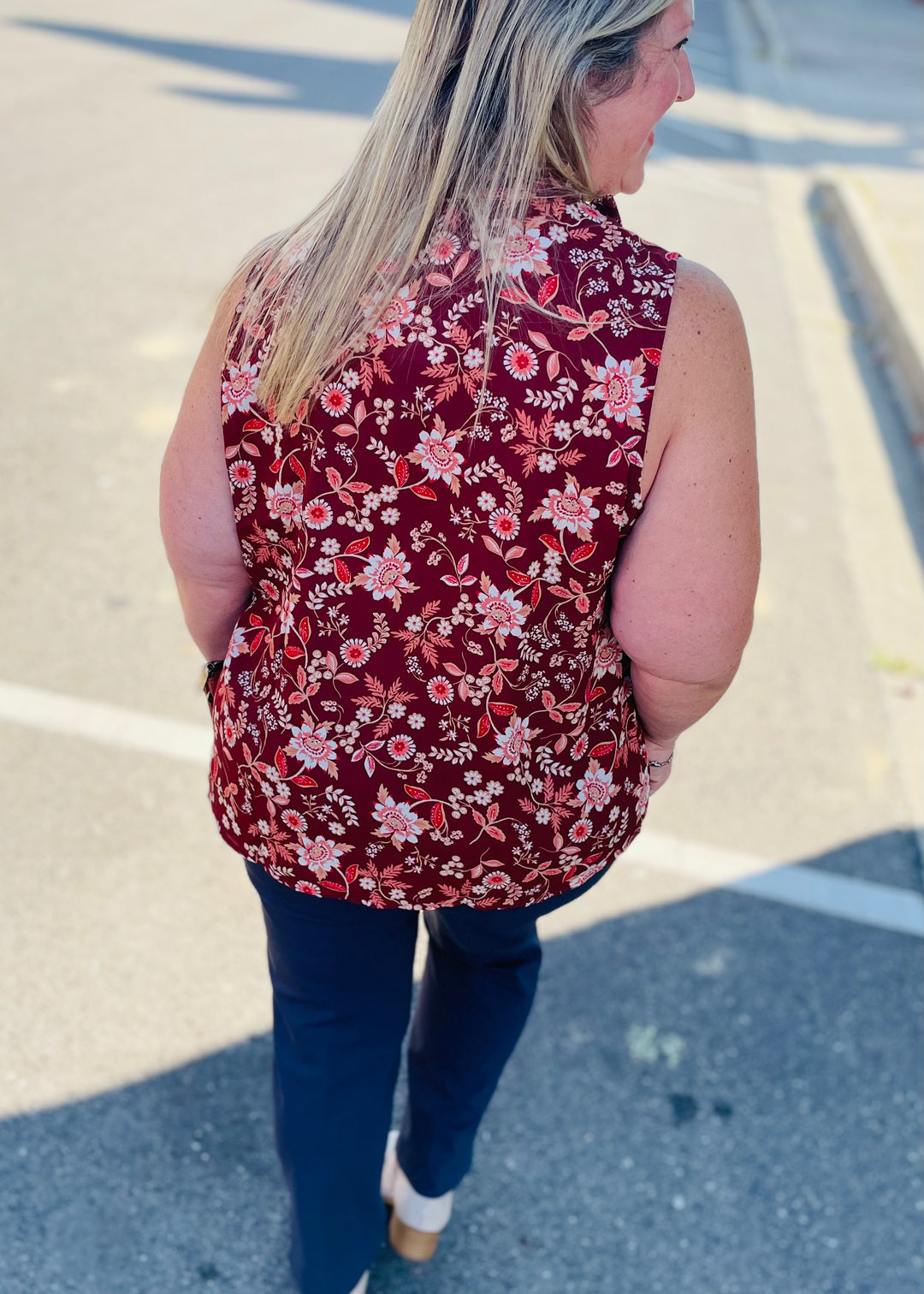 Wine Whimsy Crepe Top