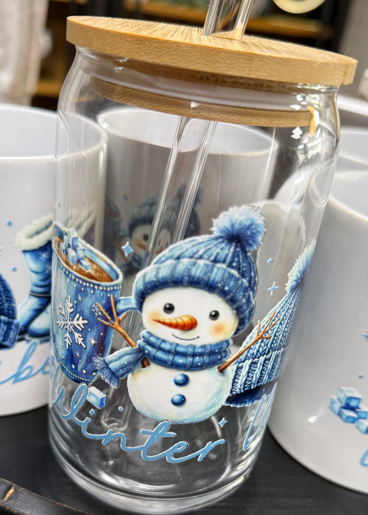 Glass Cups with Glass Straw